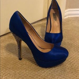 Steve Madden Blue Heel, Diamond Detail